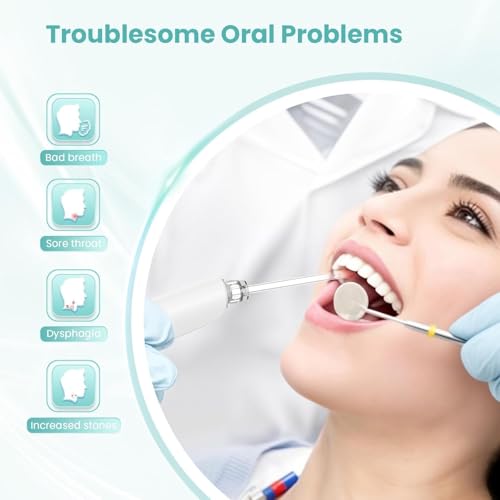 Tonsil Stone Remover with 5X Magnifying Glass Tonsil Stone Removal Kit 3 Suction Modes LED Light Bad Breath Water Flosser