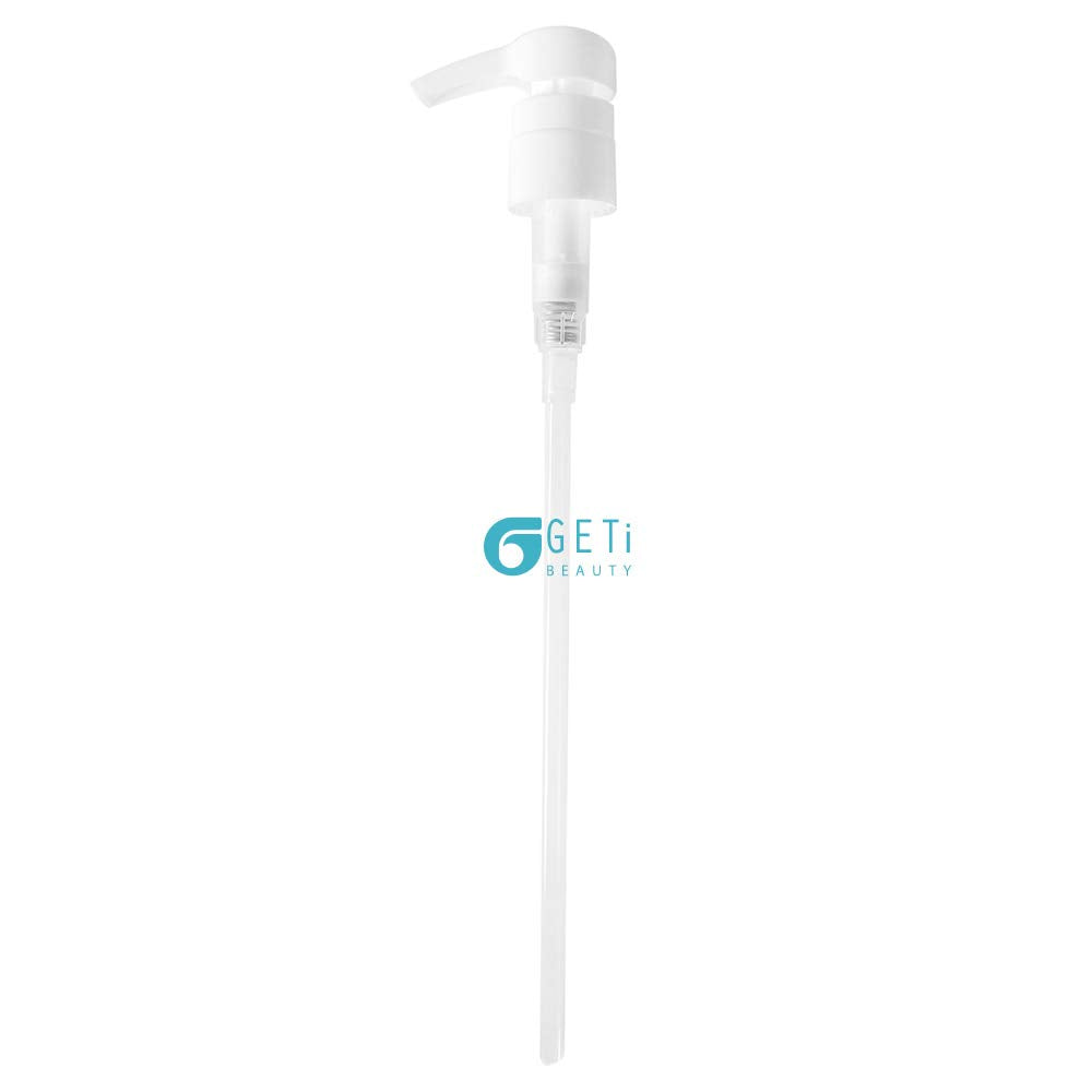 2-Pack Liter 33.8 oz Shampoo Conditioner Pump Dispenser | Fits Most Salon Brand Liter Size Bottles with a 1-inch Wide Opening | Not Compatible with Joico or Amika Bottles | White | by Geti Beauty