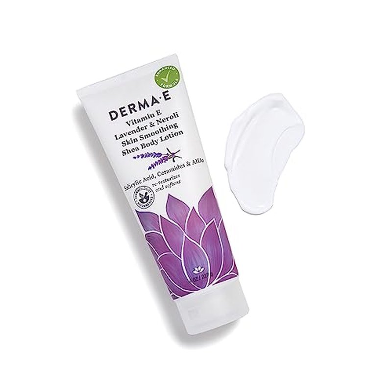 Derma E Vitamin E Lavender and Neroli Therapeutic Shea Body Lotion ? All Natural Moisturizer for Dry Skin ? Gently Scented Cruelty Free Moisturizing Cream, 8 oz