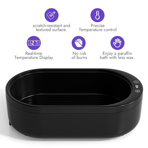 Small Paraffin Wax Machine for Hands - Small Size Hand Wax Paraffin Machine 2000ml With 3 packs of Paraffin Wax Kit Digital Display Screen for Paraffin Bath