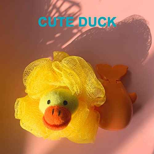 Loofah Exfoliating Shower Stuffed Sponge Pouf Mesh Brush with Animal Design - Bath Spa Puff Scrubber Ball - Body Poof for Man and Woman - Rich Foams Bubble£¨4.7" Each£© Pack of 4