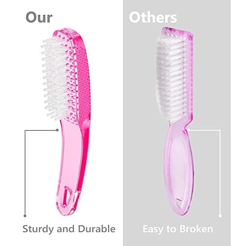 Nail Brush for Cleaning Fingernails, 4Pack Handle Grip Nail Brushes Fingernail Brush for Cleaning Nail Scrub Brush for Toes and Nails Women Men (Color1)