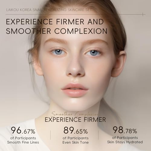 LAIKOU Korean Skin Care, Skin care set, Skin Care Kit Snail and Ginseng with Cleansing Gel, Toner, Eye Cream, Serum, Essence Cream 5pcs for Women Teen Girls Mom Daughter Mother's Day Birthday