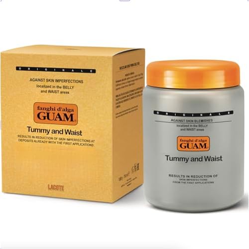 Guam Tummy & Waist, Stomach Wrap for Cellulite Reduction, Tighten Loose Belly Skin | Anti-Cellulite Lipo Wraps for Stomach, Seaweed + Caffeine | Cellulite Remover Tummy Wrap, 2.2LB