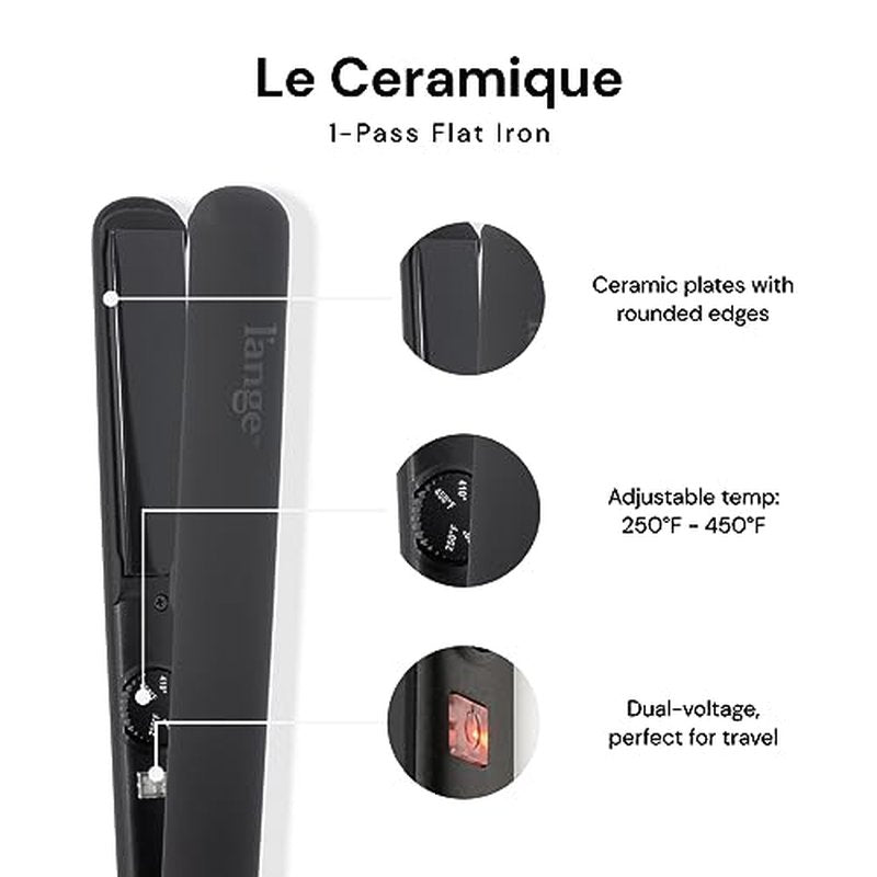 L'ANGE HAIR Le Ceramique 1-Pass Flat Iron Hair Straightener | Fast Heating Ceramic Flat Iron | Best Hot Tools Professional Hair Straightener to Lock in Moisture & Shine | (Black)