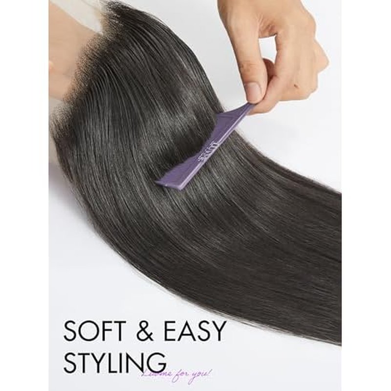 LUVME 13x4 Transparent HD Lace Frontal Closure 12A Unprocessed Brazilian Virgin Straight Human Hair 150% Density 14 Inch