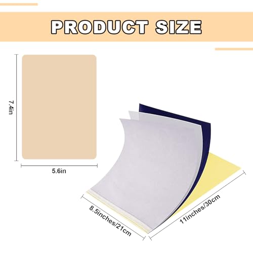 Tattoo Practice Skins with Transfer Paper - 35Pcs Fake Skin and Stencil Paper Kit Includes 25Pcs Tattoo Paper and 10Pcs Double Sided Practice Skins
