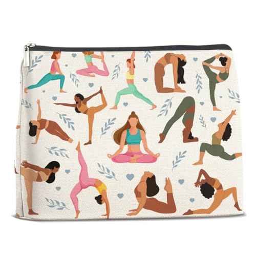 Yoga Gifts for Women Cosmetic Bag - Gifts for Yoga Instructor Lovers Zipper Makeup Pouch Small Makeup Bag (1Pcs)