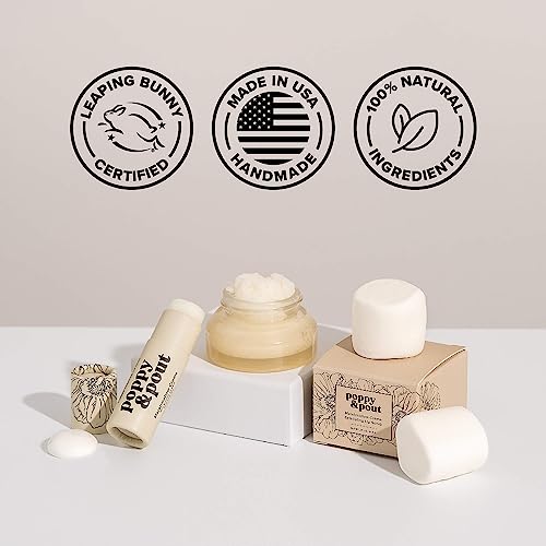 Poppy & Pout Marshmallow Creme Jumbo Lip Balm | All Natural Lip Balms & Moisturizers | Hydrates with Beeswax, Vitamin E, Organic Coconut Oil | Cruelty-Free | Lip Balm in Recyclable Cardboard Tube