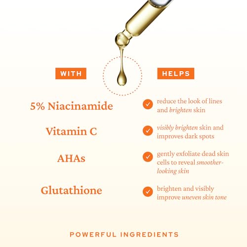 belif Niacinamide 5% & Vitamin C Super Drops Serum ? Radiance-Boosting Serum for Uneven Skin Tone with AHA & Glutathione, Redness & Improve Post-Blemish Marks, Korean Skincare, 1.01 fl oz