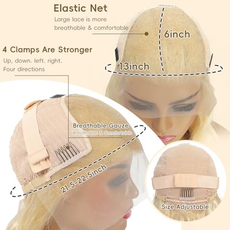 30 Inch 613 Lace Front Wig Human Hair Straight Blonde Wig Human Hair 613 13x6 Lace Front Wig Human Hair 200% Density Pre Plucked Blonde Lace Front Wigs for Women