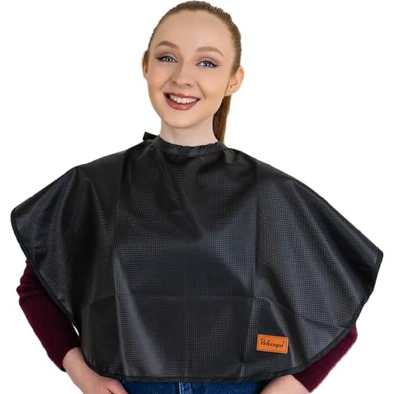 Makeup Cape Hair Dye Cape for Women Short Salon Cape for Stylists Waterproof Haircutting Cape Professional Shampoo Cape, 31.5¡±L*29¡±W