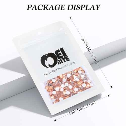 Champagne Flatback Rhinestones, Glass Rhinestones for Nail Art and Craft, Glue Fix, Loose Crystal Gemstones(Champagne, SS20, 2880pcs, 4.6-4.8mm)