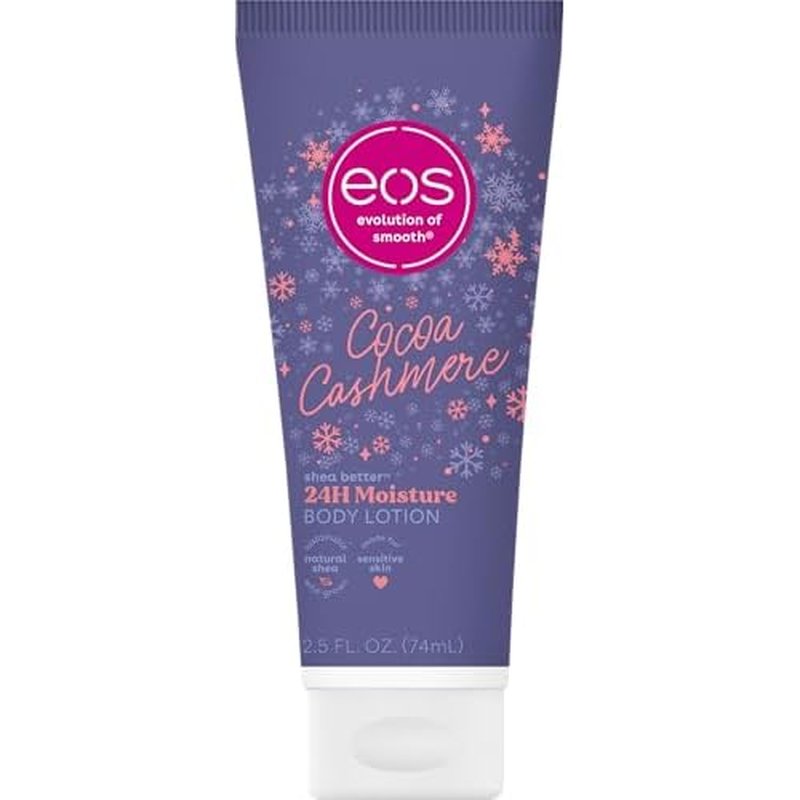 eos Shea Better Travel Size Body Lotion, Cocoa Cashmere, Holiday, Limited Edition Skin Care, 24-Hour Moisture, Body Lotion for Women, travel size toiletries, Vegan, 2.5 fl oz
