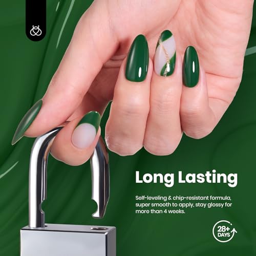 Beetles Fall Gel Nail Polish Set, 6 Colors 15ML Green Gel Nail Polish Kit Winter Nails Misty Gray Dark Green Baby Blue Full Size Nail Gel Polish Soak Off UV Lamp DIY Manicure Salon Gifts for Women