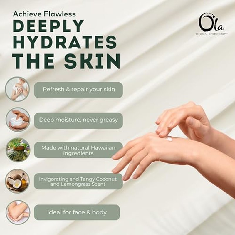 OLA TROPICAL APOTHECARY Coconut Body Lotion with Pure Tropical Oils and Plant Extracts - 8 fl oz