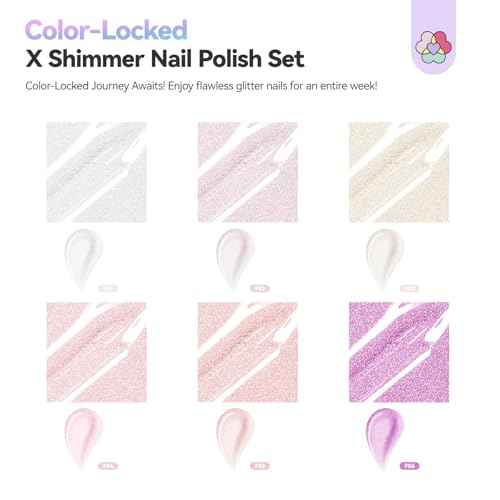 SAVILAND Color Artistry Nail Polish Set : 6 Summer Shimmer Pearl Pink Purple White Mermaid Fingernail Polish, Quick Dry Nail Polish Non Gel Long Lasting DIY Manicure for Finer Toe Nail Art Lover