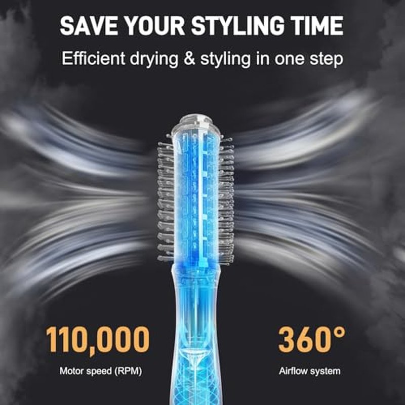 Hair Dryer Brush Blow Dryer Brush- Dual Ionic Thermal Brush, Titanium Coated, High-Velocity Airflow for Fast Blowouts & Volumizing, Suitable for All Hair Types & Lengths