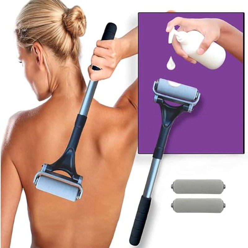 Lotion Applicator for Back - Sunblock and Sunscreen Application Roller - Apply Moisturizer, Cream, Ointment, Oil, Self Tanner - Daily Living Aids - Reacher - Back Scratcher Upgrade ? Washable