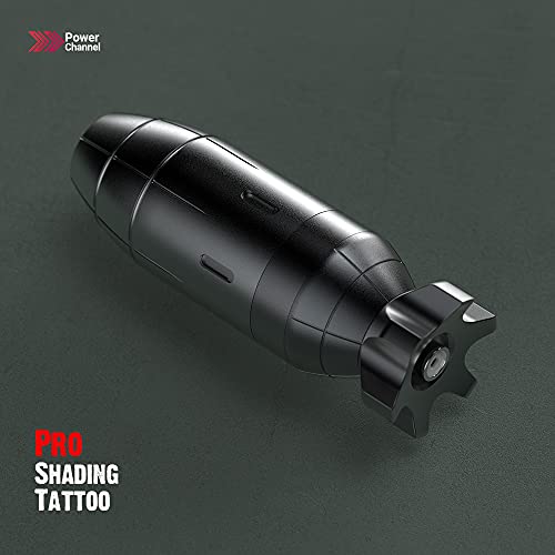 STIGMA Rotary Tattoo Machine Short Pen CNC Carved Coreless Germany Motor with 2 Stroke Cam 0~4mm Tattoo Battery 20pcs Tattoo Cartridge Needles EM146KITP199-7