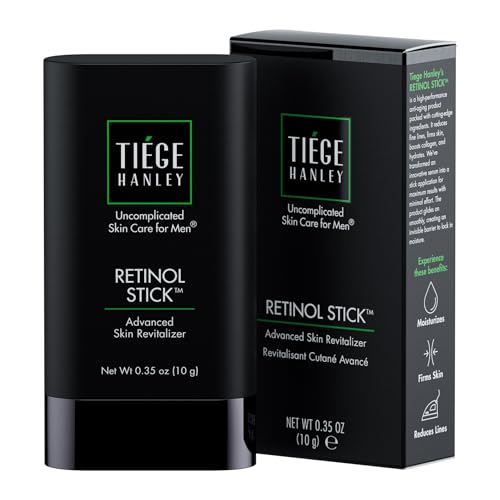 Tiege Hanley Retinol Stick for Men, Anti-Aging Face & Eye Stick With Hyaluronic Acid & Niacinamide, Helps Reduce Appearance of Fine Lines, Wrinkles & Dark Circles, Men¡¯s Skin Care, 0.35 Oz