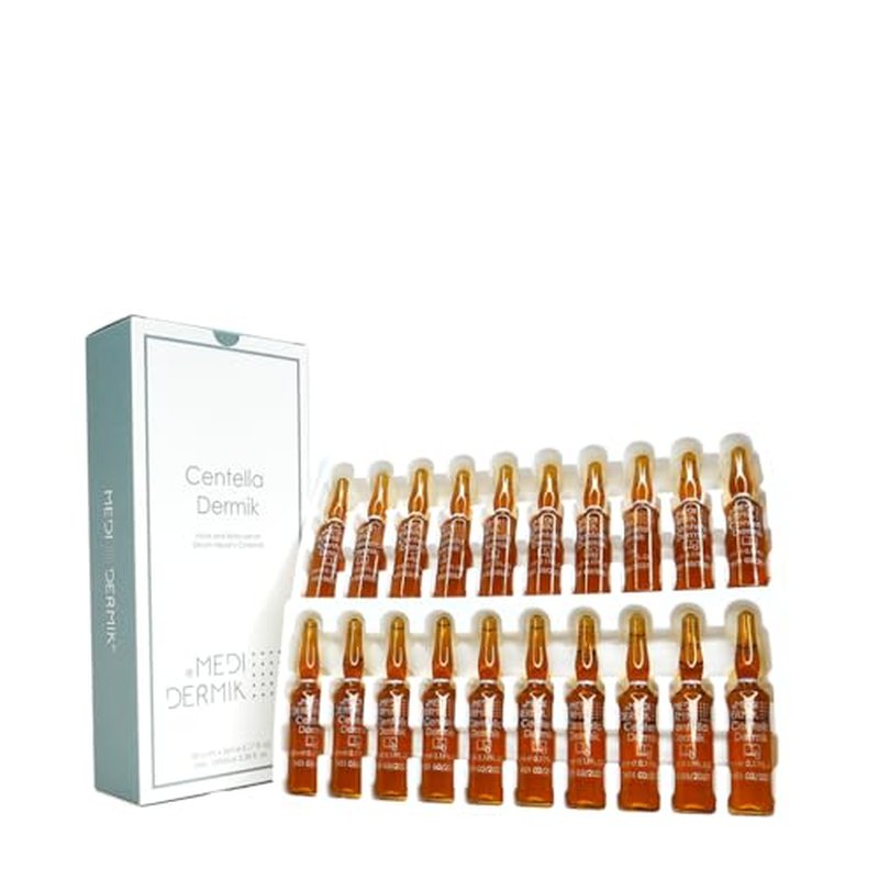 MEDIDERMIK ASIAN CENTELLA. Helps to nourish and improve the skin appearance. Aestheticians' favorite liquid ampoules. 20 Ampoules x 5 ml (100 ml/ 3.38 fl oz)