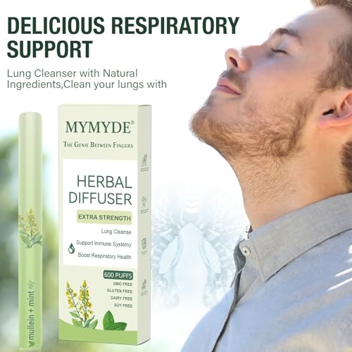 Herbal Diffuser Pure Breath Plant Essence Smoking Cessation Aid Lung Purification Herbal Formula Contains Evening Primrose, Thyme, and Peppermint Extracts