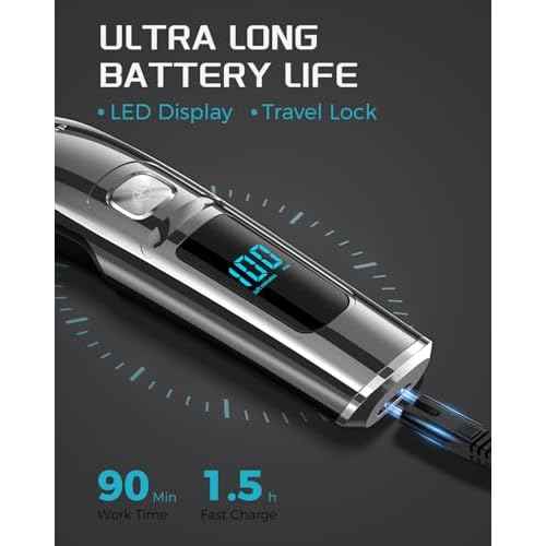 Brightup Beard Trimmer for Men - Electric Razor & Shaver, Cordless Hair Clippers Trimmers Set, IPX7 Waterproof Mens Grooming Kit for Shaving Face, Mustache, Body, Ear, Nose Hair Trimmer, Gifts for Men