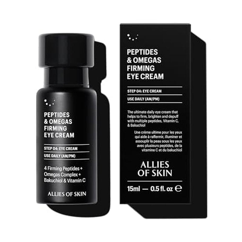 Allies of Skin Peptides Firming Eye Cream | Under Eye Moisturizer for Dark Circles & Puffiness | Bakuchiol, Ceramides and Vitamin C for Fine Lines and Under Eye Area | 0.5 oz