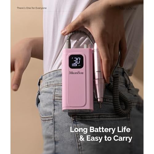 MelodySusie Professional Rechargeable Nail Drill 30000 RPM, Electric Nail File for Shaping, Removing & Polishing Gel Nails, Lightweight & Easy to Use, Ideal for Home & Salon Manicure Pedicure, SC300F