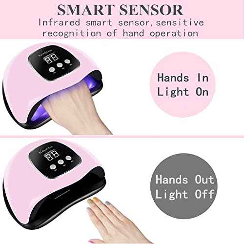 BIGBEAR UV Light for Nails, 48W LED Nail Light for Gel Polish, Fast Nail Dryer with Automatic Sensor, 3 Timer Setting, Small and Portable, UV LED Nail Lamp for Fingernail and Toenail