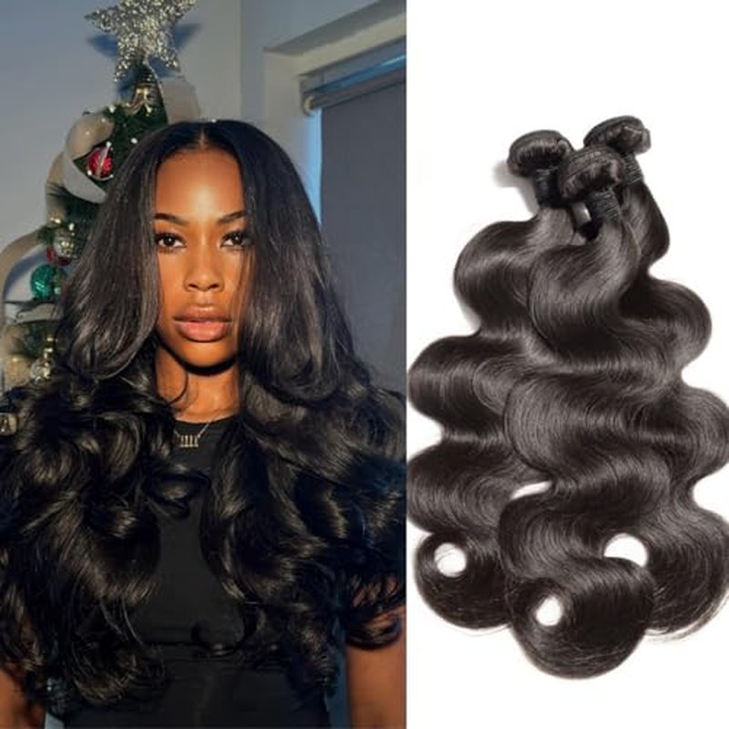 Body Wave Human Hair Bundles 26 26 26 Inch 12A Body Wave Bundles Human Hair 100% Unprocessed Brazilian Virgin Hair 3 Bundles Human Hair Weave Bundles Deals Real Human Hair Natural Black Color