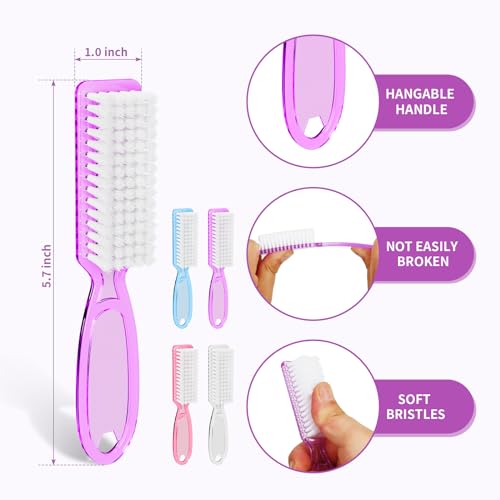 Nail Brushes for Cleaning Fingernails, Handle Grip Nail Scrubber Brush, Manicure Tools Scrub Brushes Kit, Toenail Brush To Clean Under Nails Pedicure Foot Small Brush Women Men (8 Pack)