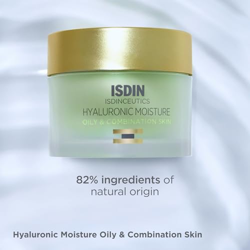 ISDIN Hyaluronic Moisture Oily & Combination Skin Mattifying Daily Face Moisturizer with Hyaluronic Acid 1.76 OZ
