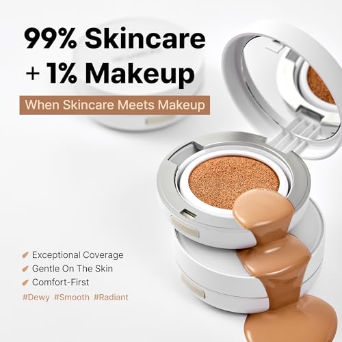 TROIAREUKE A+ Cushion Foundation (Shade 23) I Natural Coverage Foundation Makeup, Moisturizing Finish for Sensitive, Oily, Combination Skin, Skin Care Cushion I Korean Aesthetic Makeup