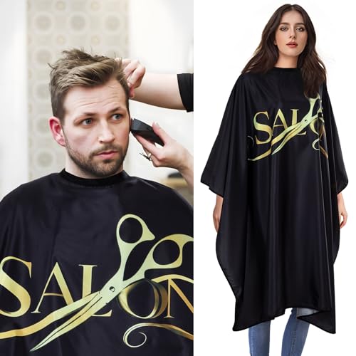 Hair Cutting Cape Barber Cape 63"¡¿55" Professional Barber Capes Water Resistant Hair Cape with Adjustable Neck Size (5 Pack)