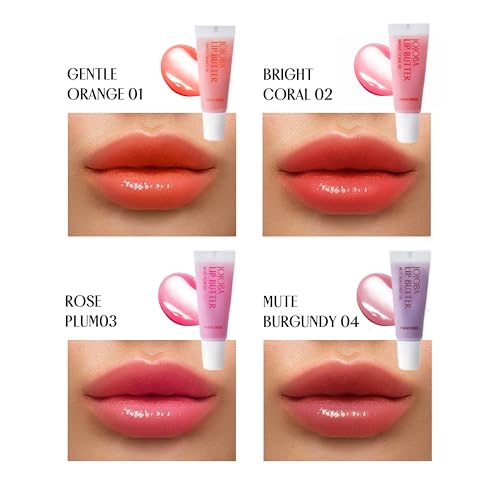 PINKWONDER Jojoba Lip Butter (04 Mute Burgundy) | Hydrating Lip Balm with Organic Jojoba Oil | Non-Sticky Lip Gloss for Dark Lips | Korean Lip Balm