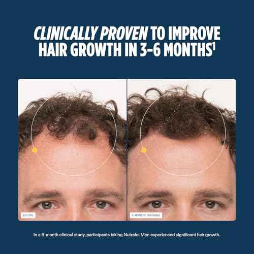 Nutrafol Men's Hair Growth Supplements, Clinically Tested for Visibly Thicker Hair and Scalp Coverage, Dermatologist Recommended - 1 Month Supply, 1 Refill Pouch