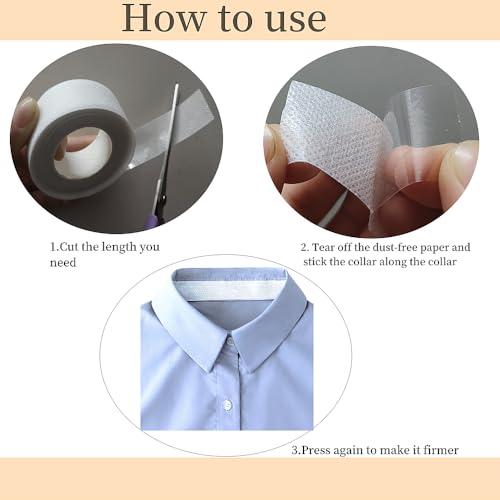 5 Rolls Collar Protector Sweat Pads, Self-adhesive Shirt Collar Protector Absorbent Sweat Shields Pad for Hat Shirt Neck Liner Armpit Tape Collar Protectors for Women Men