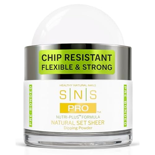 SNS Nail Dip Powder, Natural Set Sheer (Natural/Nudes, Sheer) - Long-Lasting Acrylic Nail Color & Polish Lasts up to 14 days - Low-Odor & No UV Lamp Needed - 2 Oz