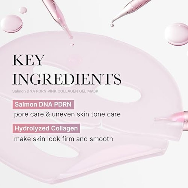 medicube Salmon DNA PDRN pink collagen jelly gel mask | overnight face mask for glass glow skin- elasticity, hydrating, firming and moisturizing | korean skincare, 28g, 1ea