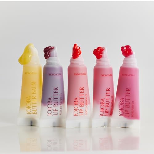 PINKWONDER Jojoba Lip Butter (01 Gentle Orange) | Hydrating Lip Balm with Organic Jojoba Oil | Non-Sticky Lip Gloss for Dark Lips | Korean Lip Balm