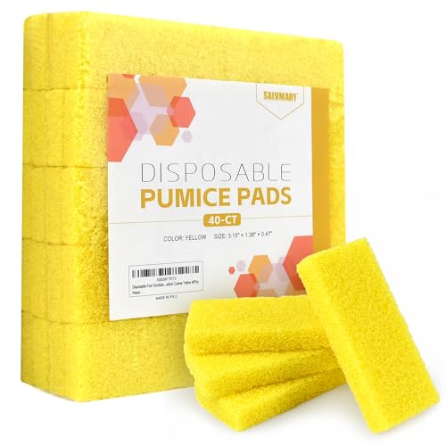 Disposable Foot Scrubber Sponge Pads Pedicure Pumice Stone for Feet Callus Remover Medium Coarse Yellow 40Pcs