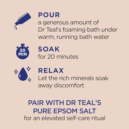 Dr Teal's Foaming Bath with Pure Epsom Salt, Shea Butter & Almond Oil, 62.5 fl oz