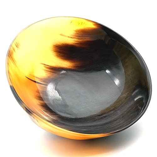 Shaving & Serving Bowl Natural Yak Horn Shaving Soap Bowl Shaving Cup for Men Real Horn Shave Bowl Lathering Up Shaving Soap Cup Bowls.Gift for Husband Boyfriend 5¡±RoundX2¡±deep