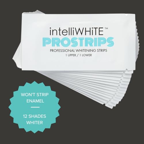 Prostrips - 12 Shades Whiter Teeth - 28 Enamel Safe REMINERALIZING Gentle Strips ? 97% no Sensitivity
