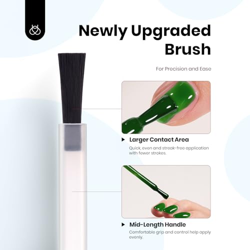 Beetles Fall Gel Nail Polish Set, 6 Colors 15ML Green Gel Nail Polish Kit Winter Nails Misty Gray Dark Green Baby Blue Full Size Nail Gel Polish Soak Off UV Lamp DIY Manicure Salon Gifts for Women