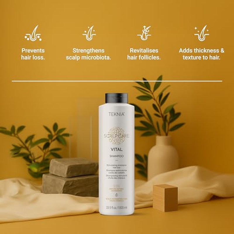 LAKM? Teknia Scalp Care Vital Stimulating Shampoo, Anti Hair Loss Shampoo & Scalp Treatment, 33.8 Fl Oz