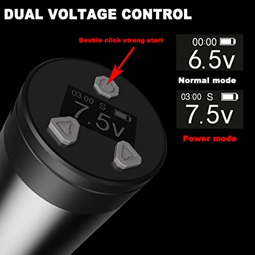 BRONC Max V12 Wireless Tattoo Machine Rotary Pen Coreless Motor 2,100mAh Battery Power (Adjustable 2.5 ¢¦ 4.0mm Stroke) Green