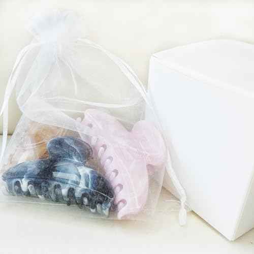 Marble Claw Clips Medium Cellulose Acetate Normal Hair Claw Clips Women Girls Tortoise Thin Fine Hair Clips Resin French Barrettes Curly Straight Hair Basic Acrylic Side Clip Hair Accessories